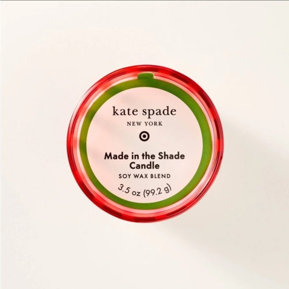 NWT Kate Spade x Target Scented Stripe Glass Mini Candle - pink